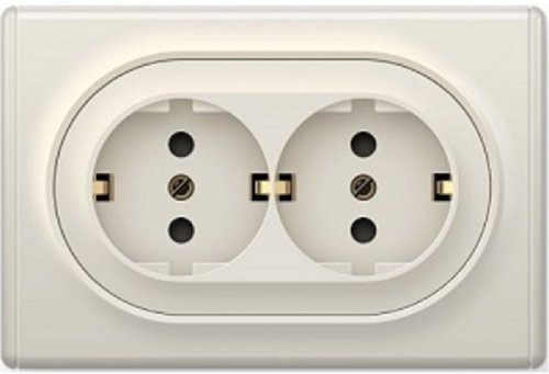 Розетка с заземлением OneKeyElectro Florence 1-м. 2 мод. бежевый картинка